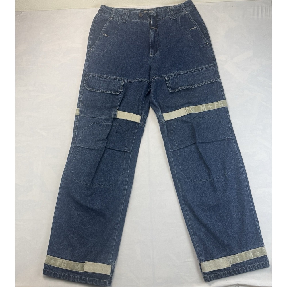 Marithe Francois Girbaud Shuttle Cargo Jeans Mens 34x35 Y2K Reflective M+FG